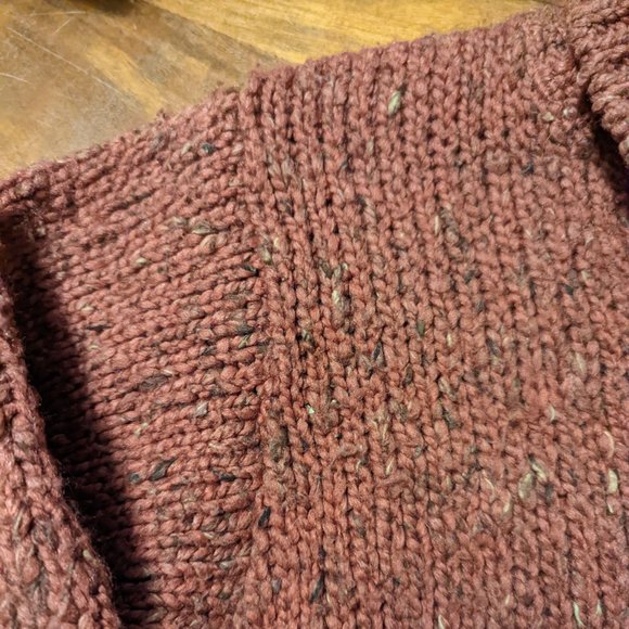 Vintage Relais Rose Chunky Cropped Cardigan Sweater - Small - Picture 4 of 7